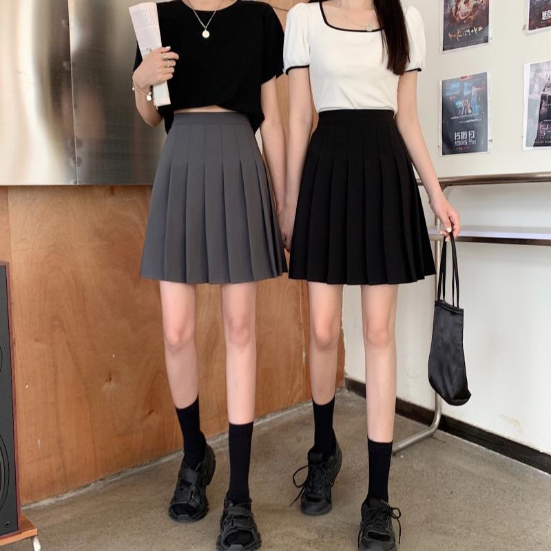 Pleated Skirt Women's Autumn and Spring 2022 New plus size chubby girl Hip Covering Slimming High Waist A- shaped Joker Skirt Skirt