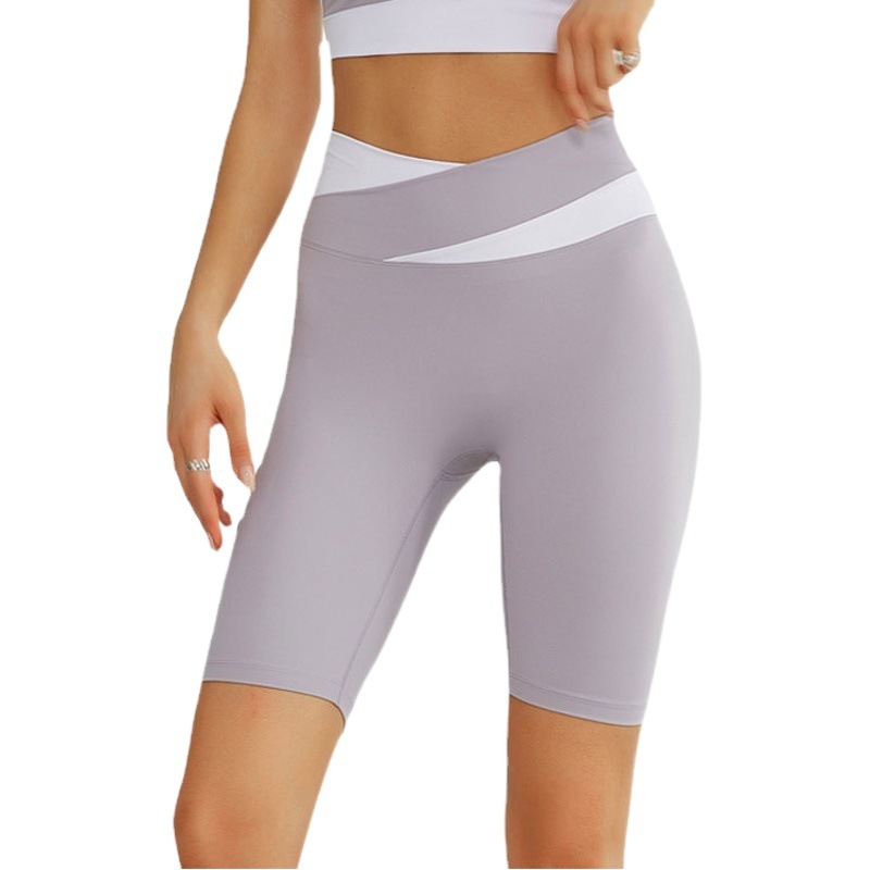 Cross-border New Products Cross Waist No Embarrassment Yoga Pants Tight-fitting Sports Yoga Clothing High Waist Hip-lifting Cycling Shorts for Women