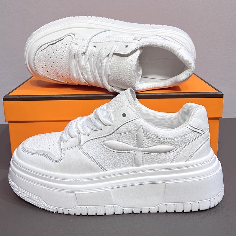 Explosions Joker Thick Bottom White Shoes Women's Elevated Niche Board Shoes 2024 New Spring and Autumn Casual Sports Torre Shoes