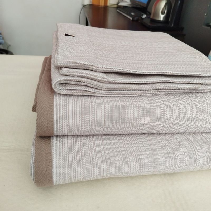 Picture of Summer Pure Cotton Coarse Cloth Cooling Mat Bed Sheet Three-Piece Set Kang Sheet Coarse Cloth Single Piece Linen Quilt Kang Sheet Houndstooth Pattern