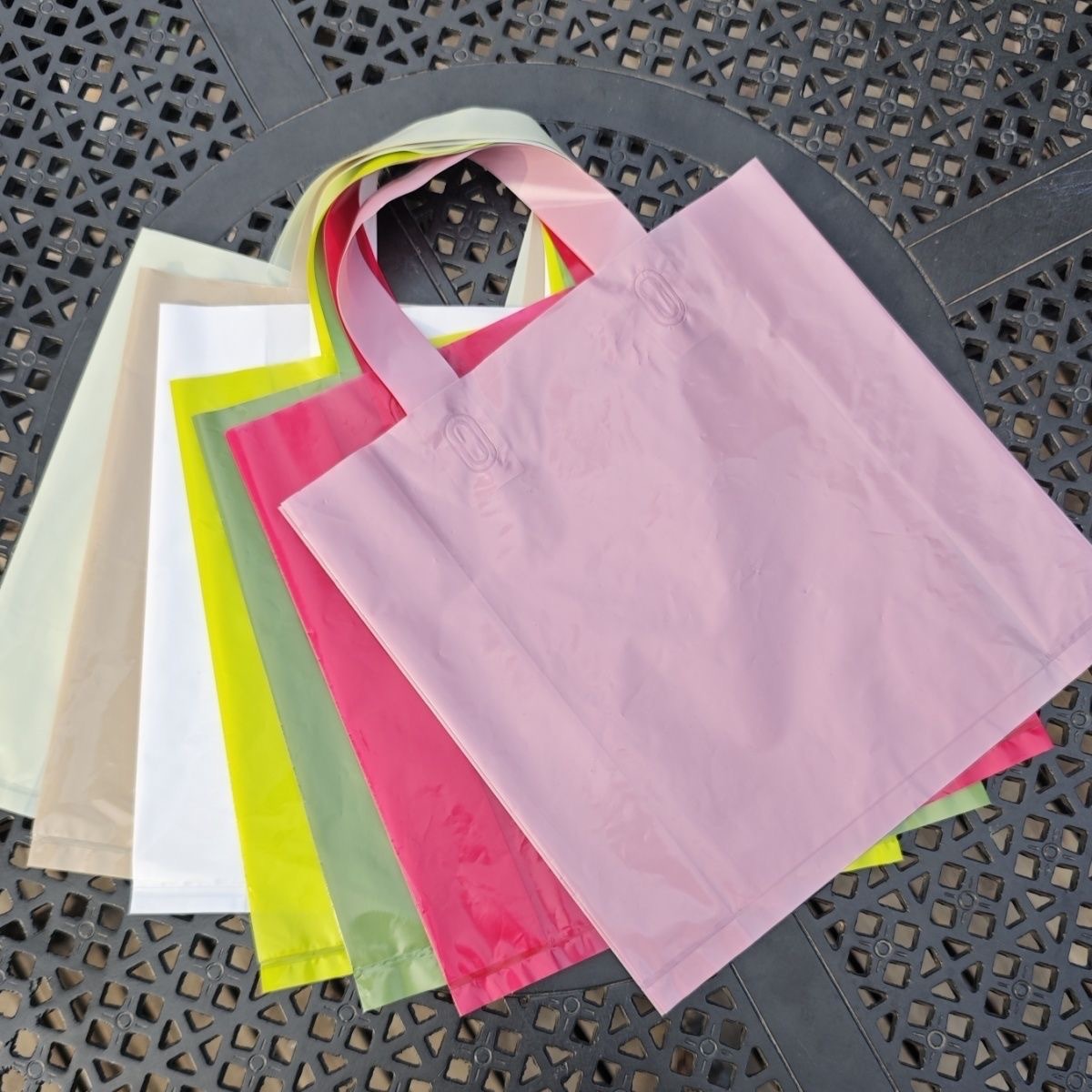 Solid Color Square Portable Garment Bag Thickened Square Printed Logo Supermarket Shopping Bag Hand Gift Packaging Bag