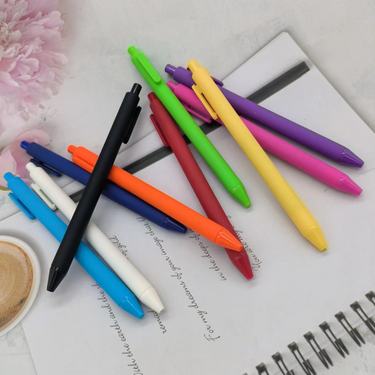 Factory spot Macaron beautiful color fruit gel pen printing logo simple solid color press spray glue student pen