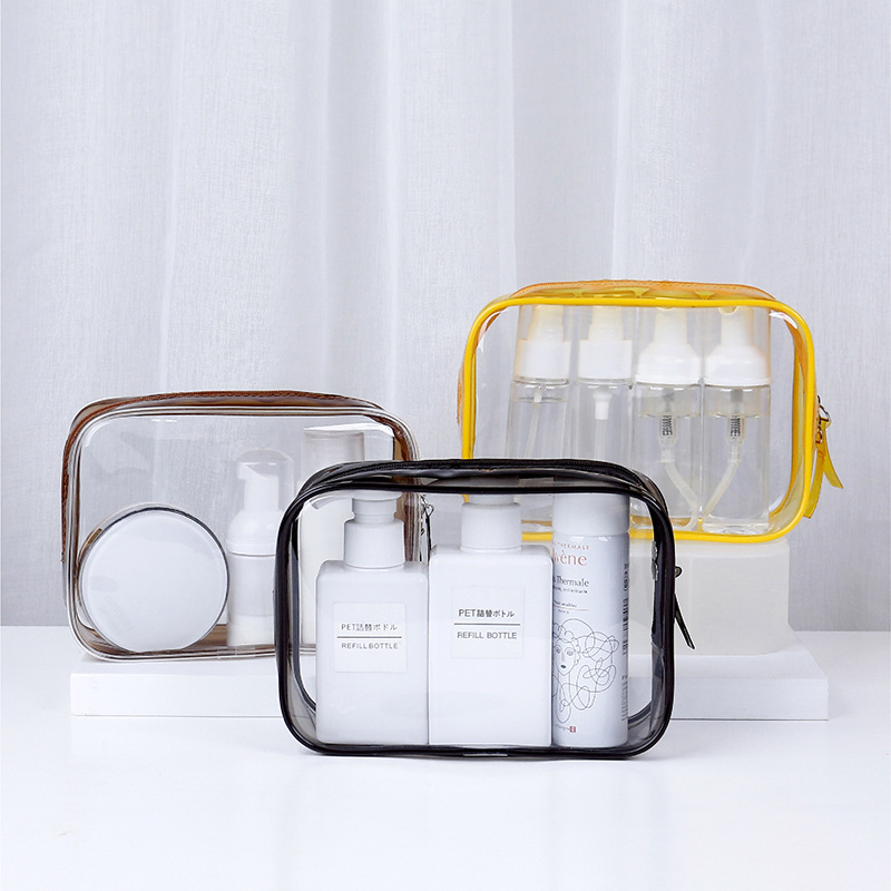 Picture of Pvc Cosmetic Bag Transparent Waterproof Large Capacity Cosmetics Travel Cosmetics Bag Ready-Made Plastic Zipper Toiletry Bag