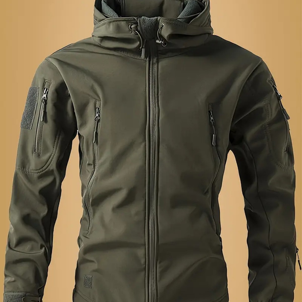 Cross-Border Size Tactical Three-Proof Functional Jacket Men's Soft Shell Jacket Waterproof and Windproof American Style Warm Fleece-Lined