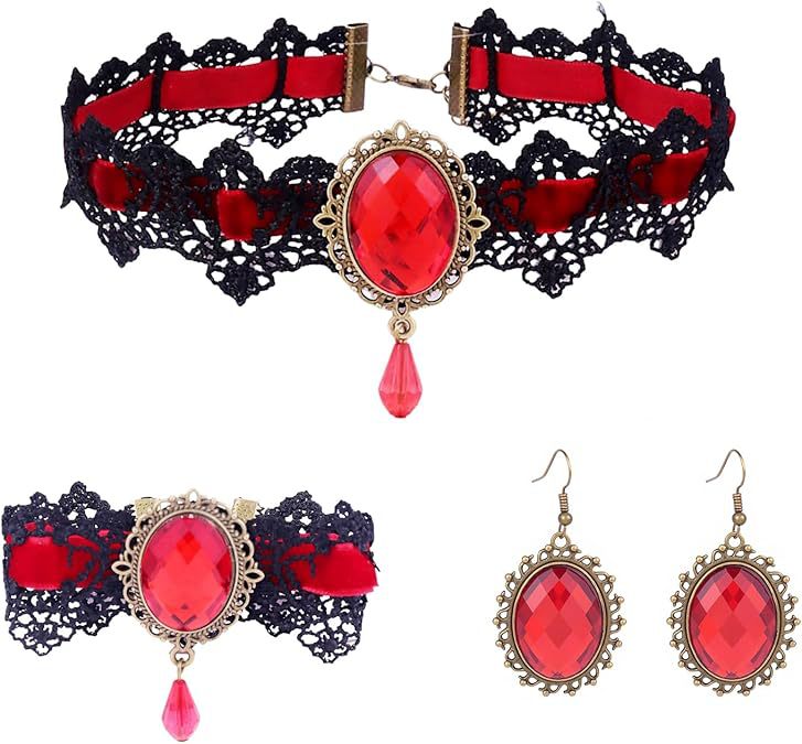 Picture of European and American Cross-Border Best-Selling Necklace Gothic Retro Punk Choker Lace Necklace Braided Choker Clavicle Chain for Women