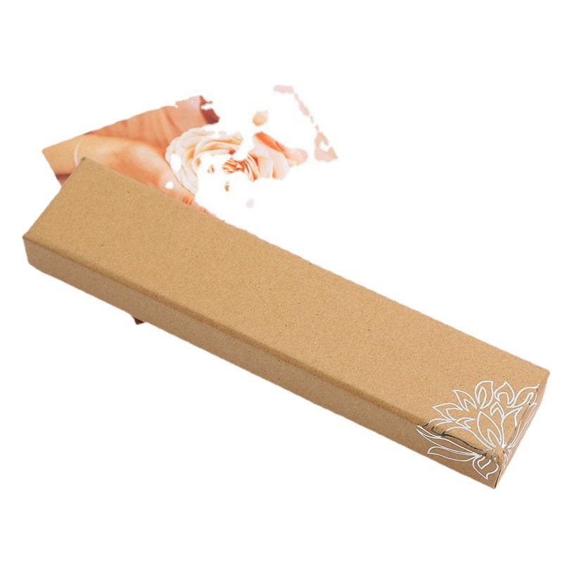 Vintage Lid and Base Kraft Paper Natural Fragrance Gift Box for Hairpins and Fans, Customizable Fan Box, Hot-Selling Cross-Border Product