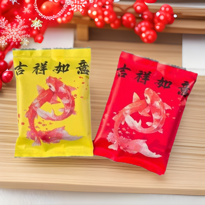 2025 New Year Auspicious Snowflake Crisp Packaging Bag Nougat Baked Cookies Cranberry Milk Date Cookies Small Bag