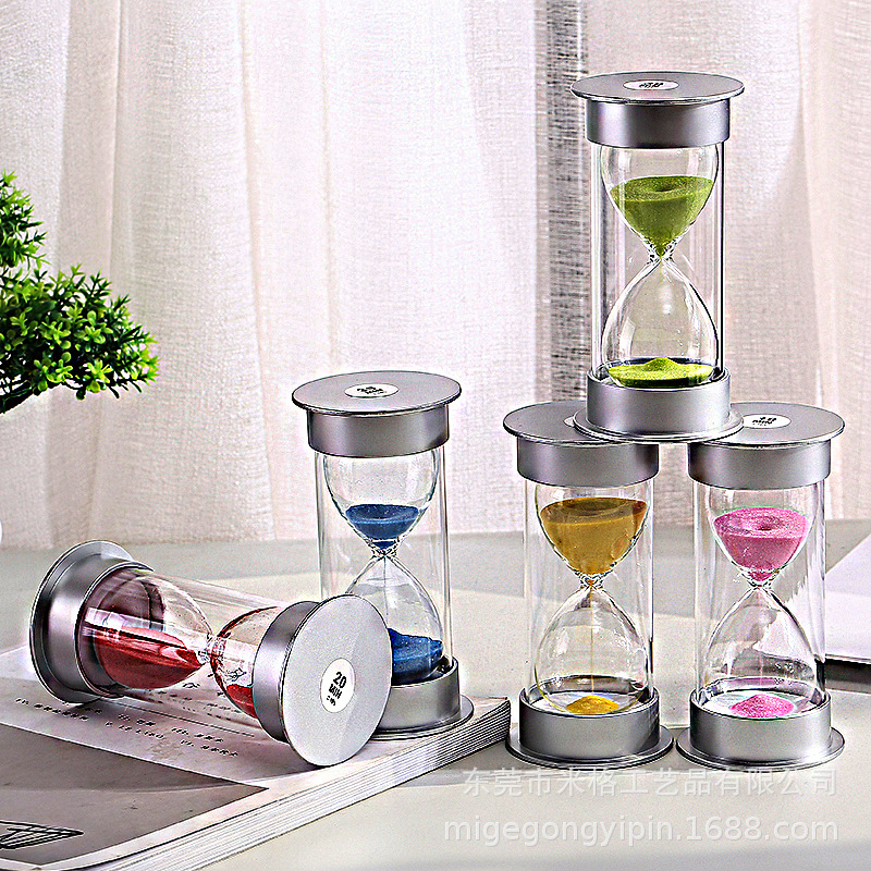 Picture of Silver anti-fall hourglass 10/20/30 minutes student supplies children's toys office gifts catering printing wholesale