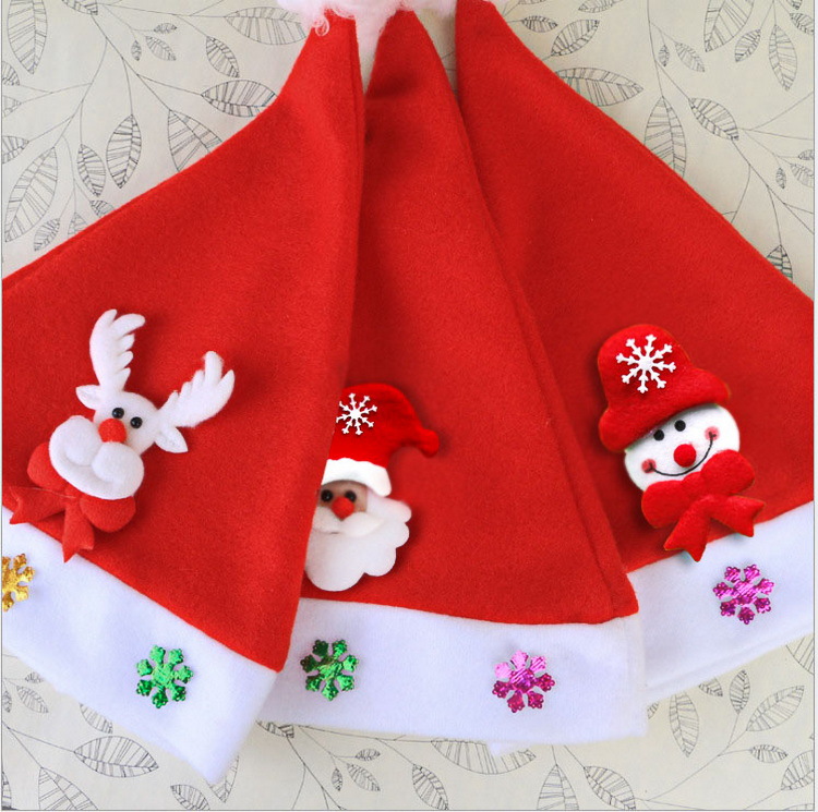 Christmas decoration supplies adult children hat party supplies party children cartoon decal Christmas hat wholesale