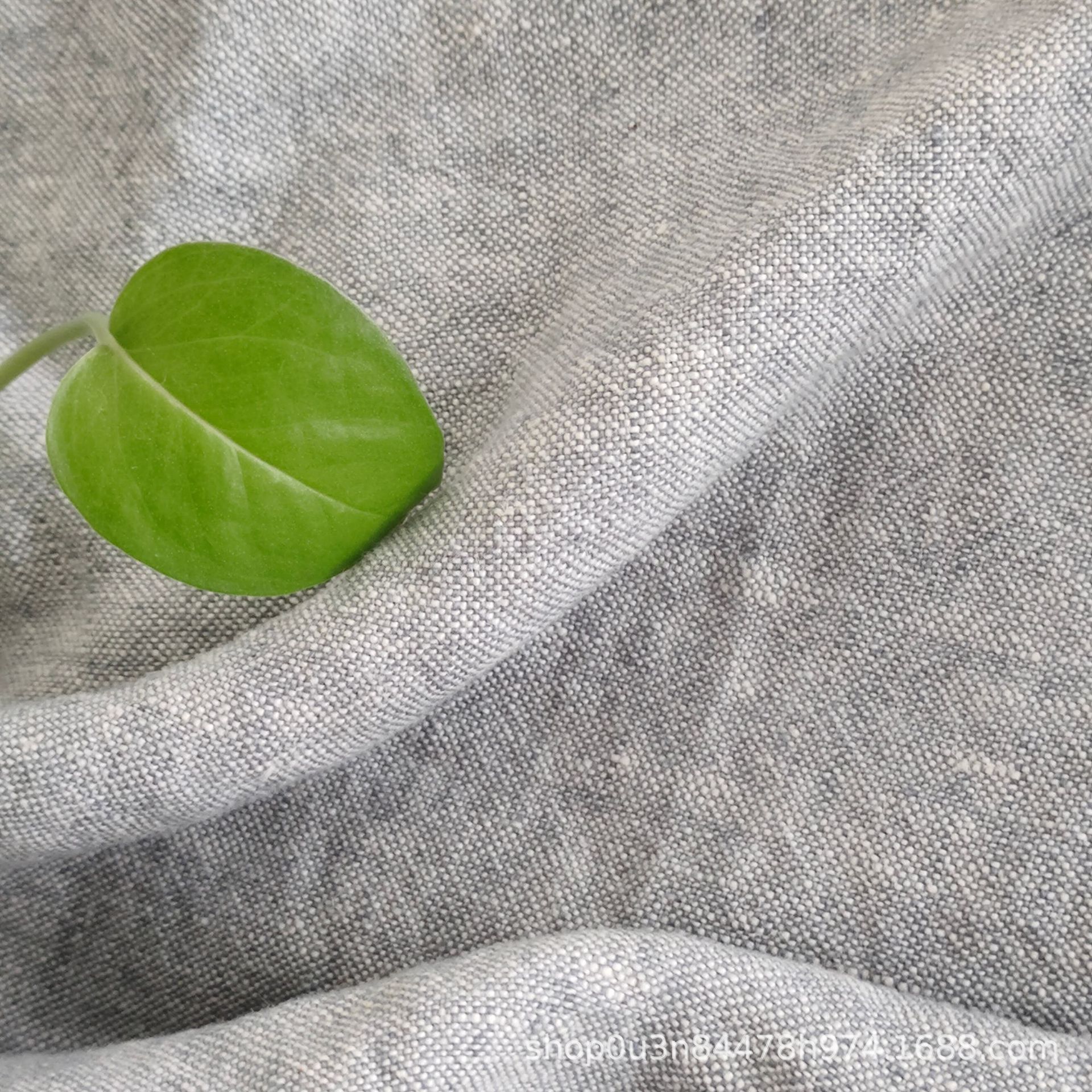 Picture of Pure Linen Yarn-dyed Denim Blue Wide Fabric, Thick and Above 300GSM, 280CM Wide Enzyme Linen
