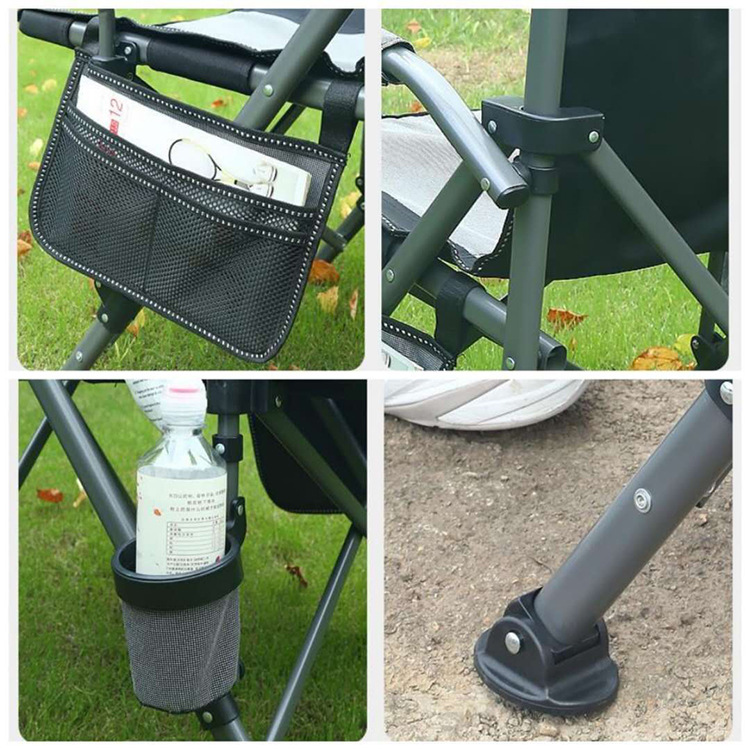 Picture of Outdoor Folding Portable Large Armrest Beach Chair Leisure Car Camping Director Chair Backrest Comfortable Fishing Chair