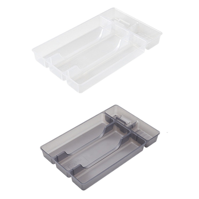 Japanese Drawer Storage Box Built-in Partition Organize Partition Tableware Desktop Small Stationery Strip Inside Transparent Plastic
