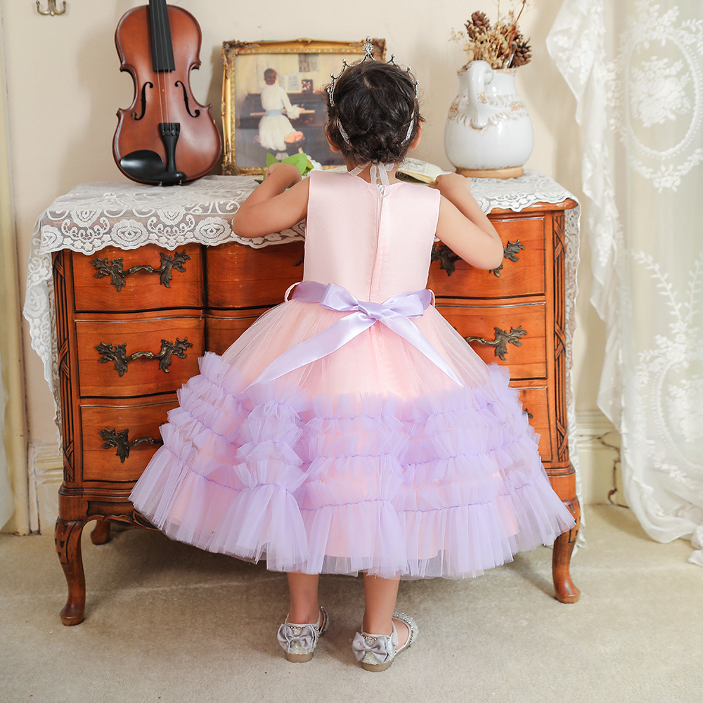 Picture of European and American New Spot Infant Girl Dress Skirt Multi-Layer Mesh Cake Tutu Skirt Baby One-Year-Old Princess Dress