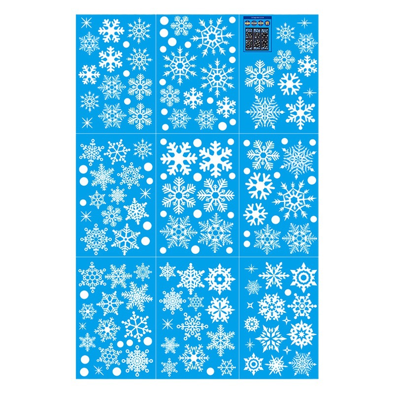 Wholesale Amazon Christmas White Snowflake Electrostatic Window Stickers New Year Window Glass Door Background Decorative Stickers