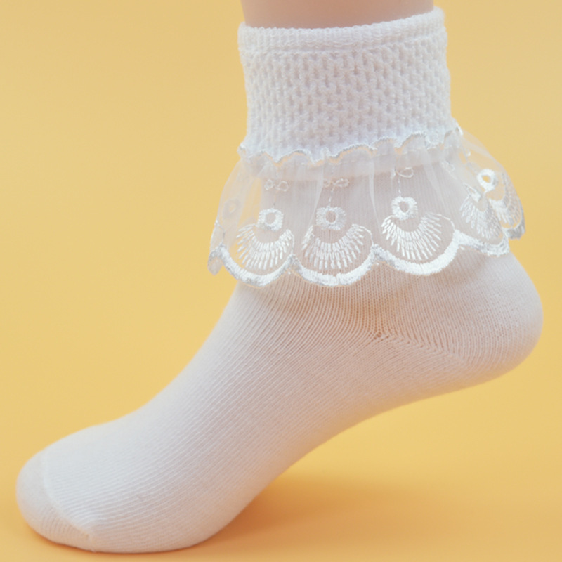 White children socks lace autumn and winter students lace dance princess cotton socks baby cotton girls socks wholesale