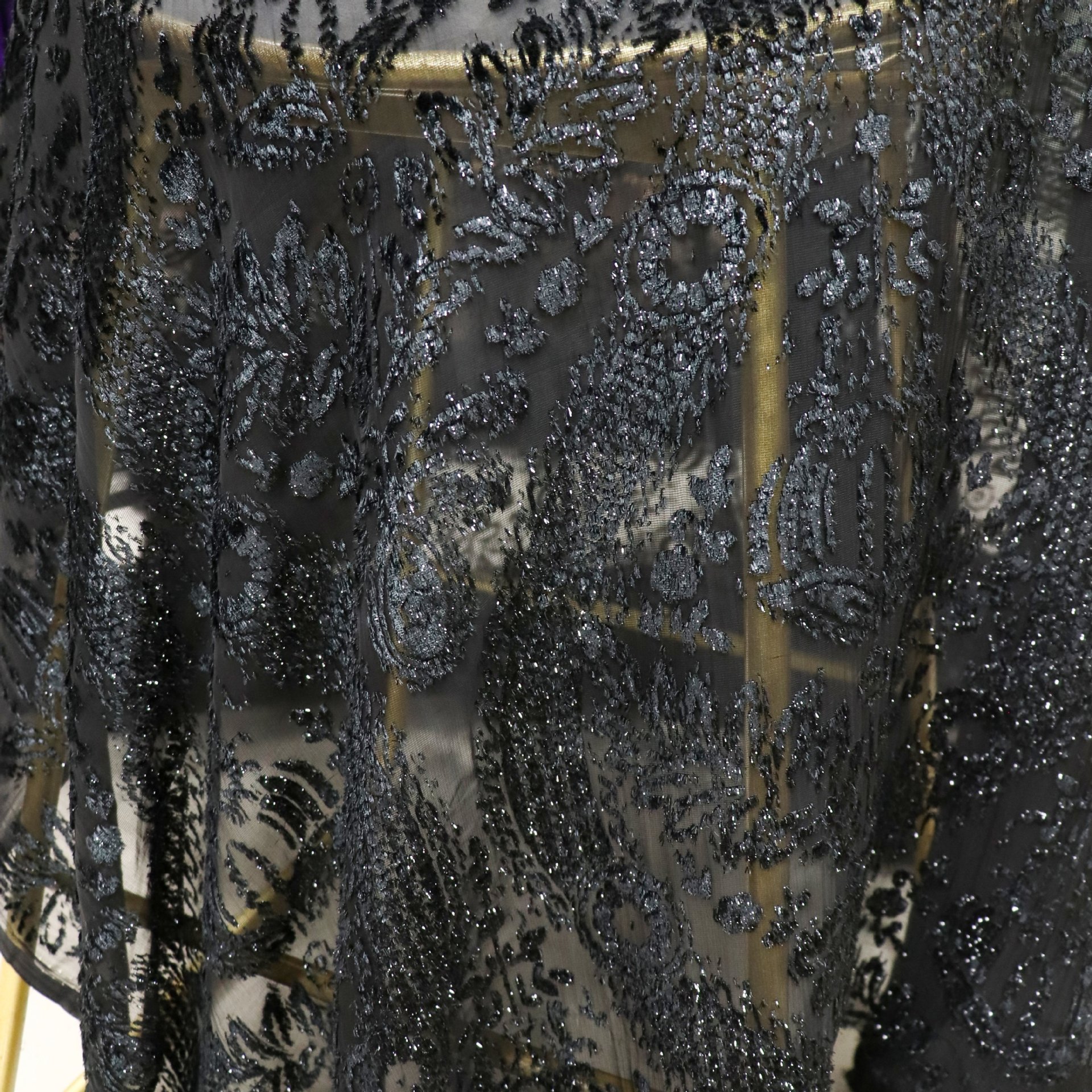 Picture of Manufacturer wholesale woven brocade viscous brocade polyester semi-bright silk rotten flower burnt velvet fabric nightdress cheongsam skirt fabric