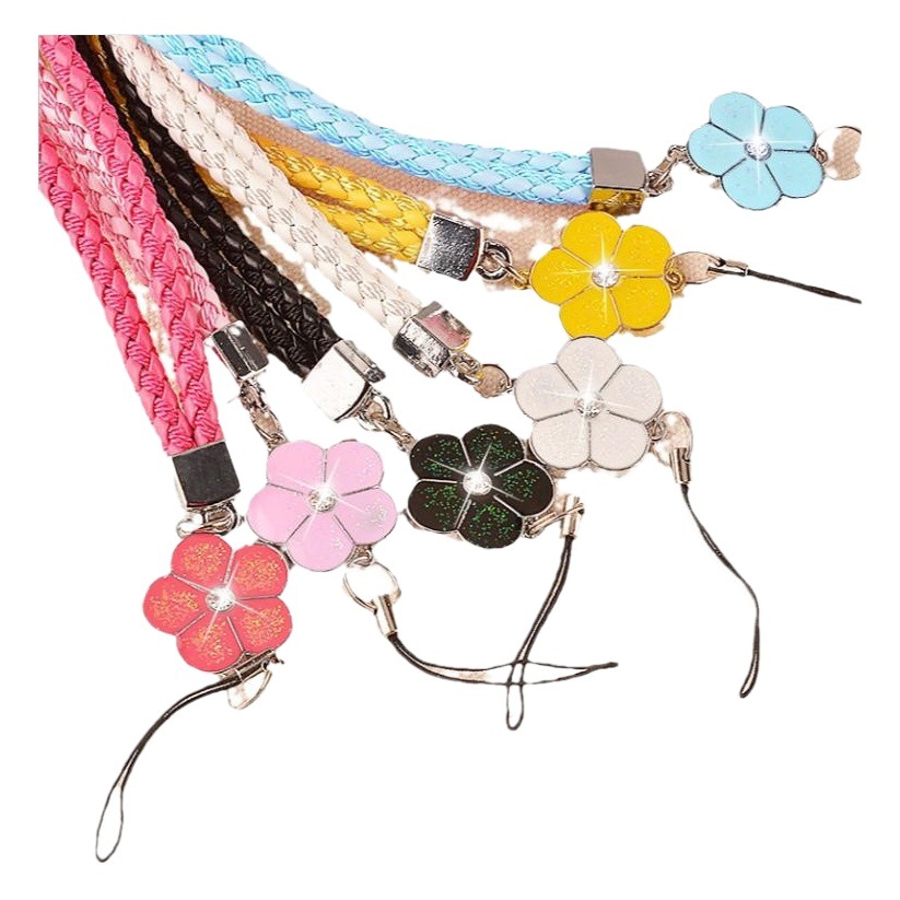 Yingsheng applicable mobile phone universal lanyard chain five-leaf clover braided lanyard creative handmade bracelet pendant strong-proof
