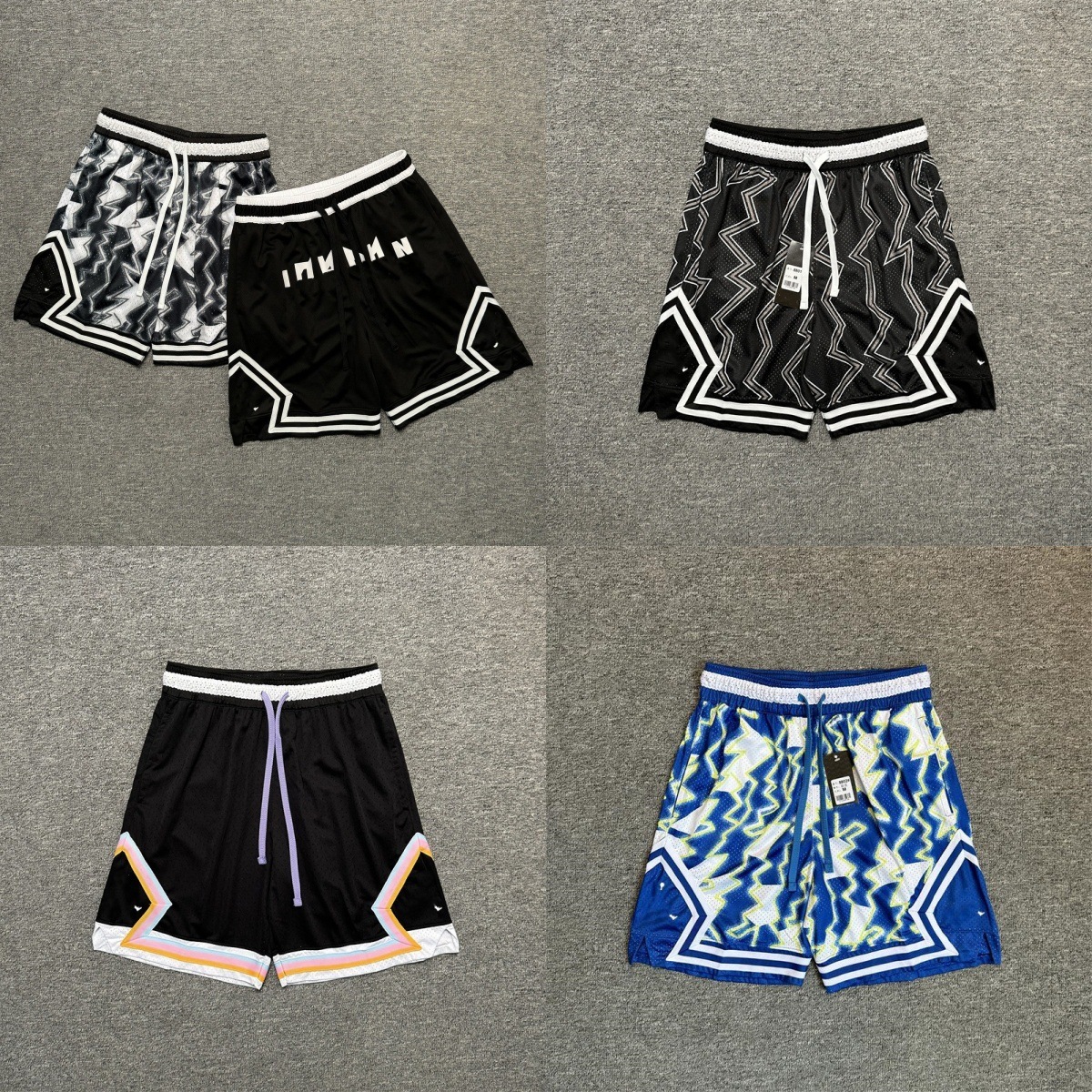 American Style Mesh Shorts Tie-Dye Printed Breathable Quick-Dry Loose Basketball Shorts Running Training Quarterpants