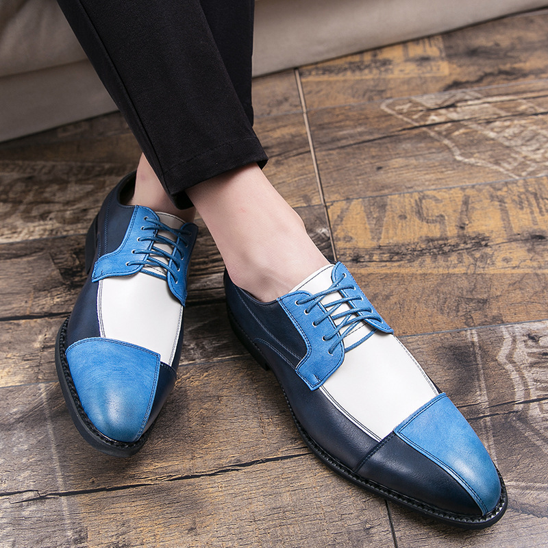 2025 Cross-border plus size 48 Spring and Autumn Fashion Personalized Color-matching British Style Business Dress Low-top Men's Fashionable Leather Shoes