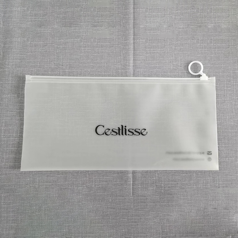 Horizontal Board Transparent Pe Clothing Packaging Bag Frosted Eva Socks Jewelry Zipper Bag Underwear Packaging Bag Ready for Sale