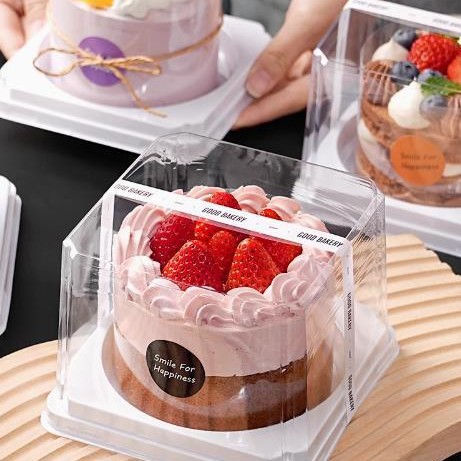 4inch Small Cake Box Dessert Mousse Mini Cut Cake Roll Baking Packaging Box Small Pastry Packaging Box