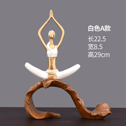 Picture of Cute styling Yoga Girl Fitness window miniature scene ornaments desktop ins girl room decoration wholesale