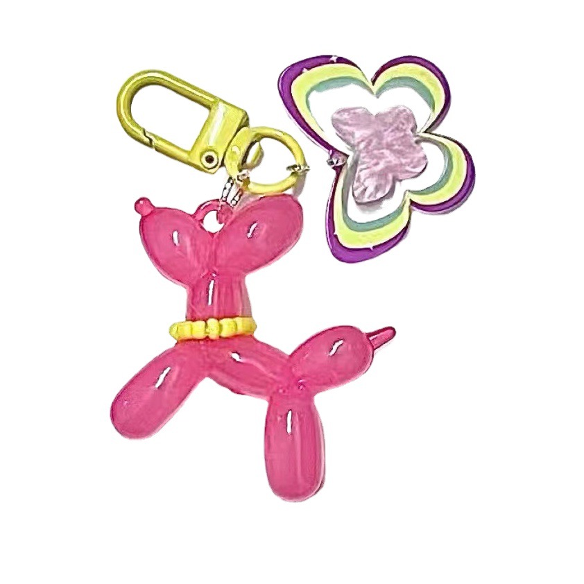 Little Red Book with Cute Jelly Balloon Dog Keychain Pendant Colorful Cartoon Dog Mobile Phone Chain Keychain