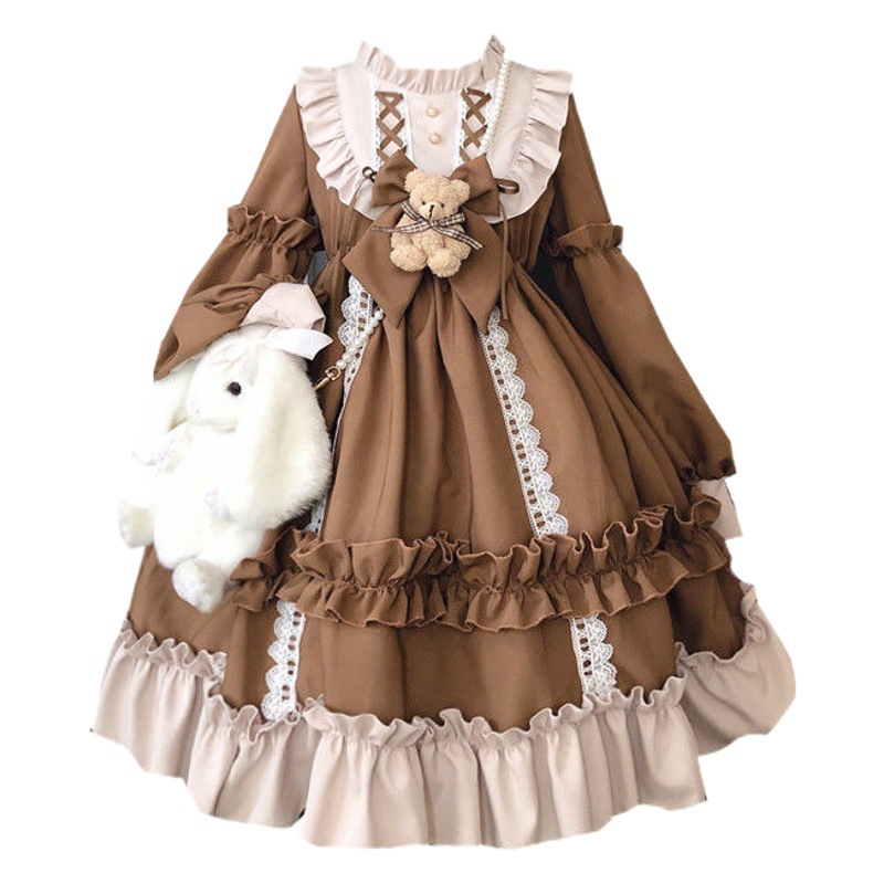 lolita Skirt Full 2020 New Autumn and Winter Student Korean Loose lolita Dress op Long Sleeve Women