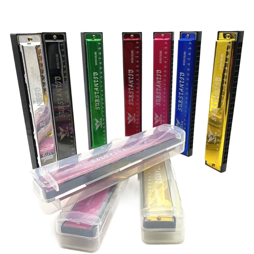 Factory Direct Sales 24-Hole C Key Harmonica Metal Harmonica Kidsren's Beginner Enlightenment Musical Instrument Educational Early Education Toys
