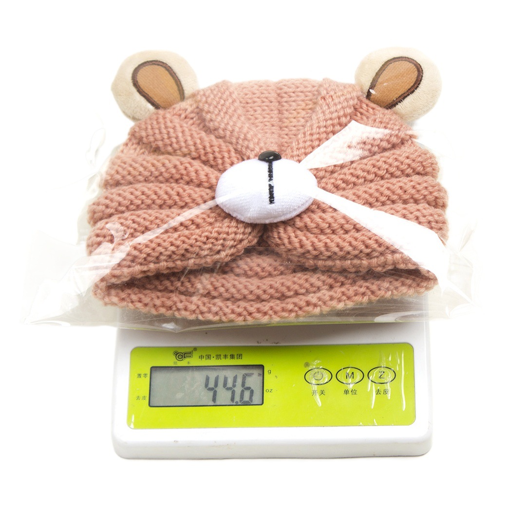 2023 European and American autumn and winter new children's cute bear wool hat baby warm comfortable hat baby hat