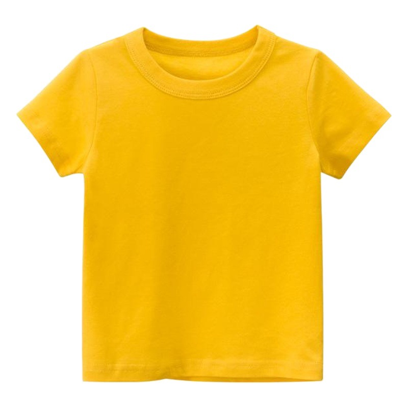 27Kids Kidsren's Clothing Summer 2025 Kidsren's Short-Sleeved T-Shirt Advertising Shirt Korean Style Pure Color Unpatterned Kidsren's Clothing