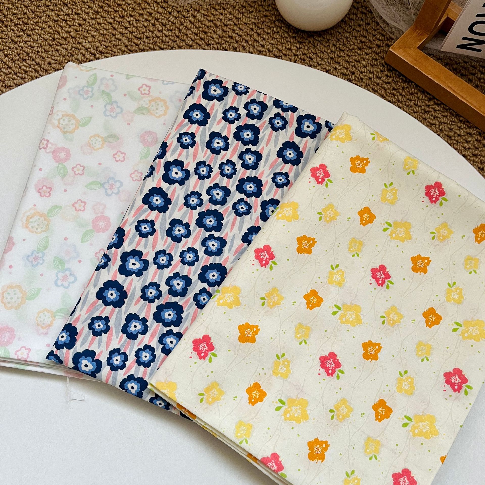 Cotton 60 Poplin Digital Printing Fabric Small Floral Bag Cheongsam dress Home Service Clothing Fabric