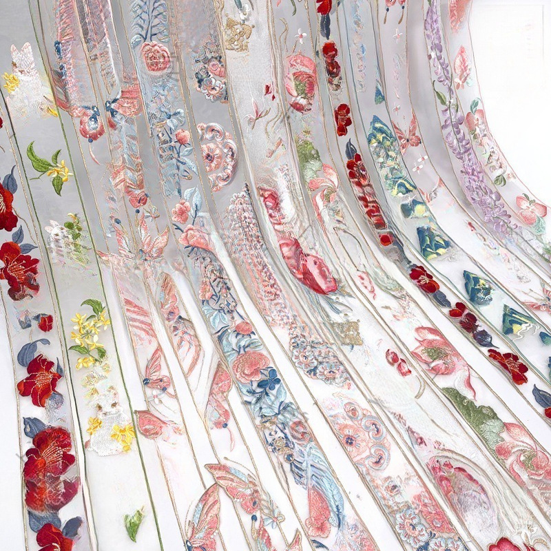 Curtain yarn embroidery style Hanfu embroidery decoration collar neckline trim lace accessories embroidery lace edge