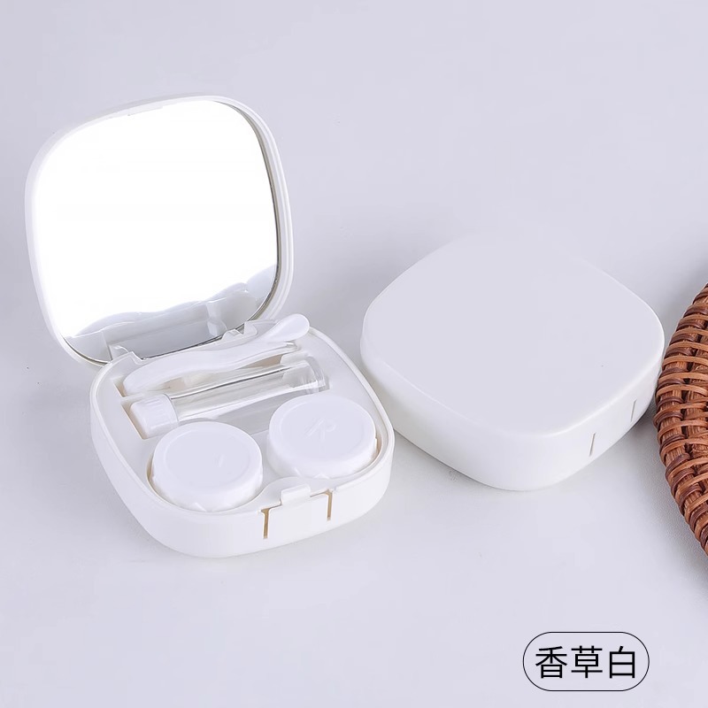 Picture of Simple Contact Lens Box Portable Compact Leak-proof Ins Style Contact Lens Box with Mirror Storage Duo Companion Box