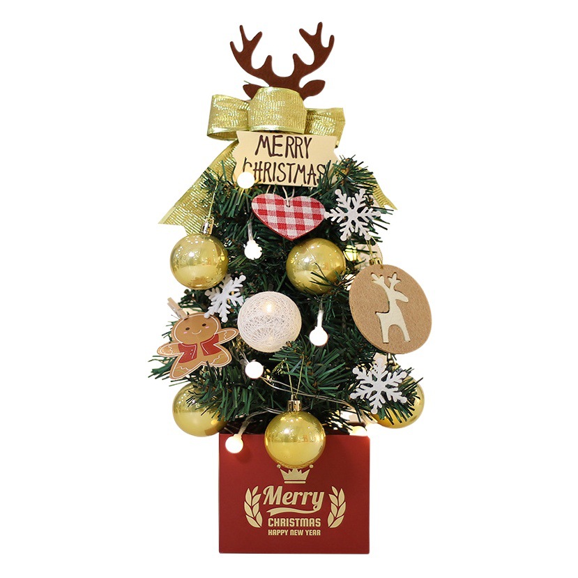 Christmas Decorations New Christmas Tree Small Mini Table Top Ornaments diy Christmas Tree suit Luminous Trees Set