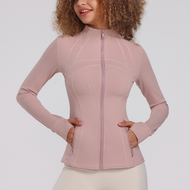 Yoga Clothing Jacket Women's Vertical Collar Long Sleeve Fitness Top Zipper Outdoor Casual Running Sports Jacket Jacket