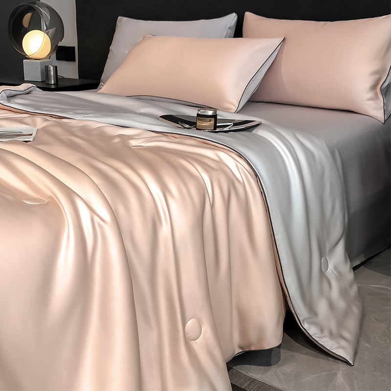 High-grade Lyocell Tencel Summer Cool Quilt Cool Summer Quilt Four-piece Set Machine Washable Air-conditioning Quilt Thin Quilt Core