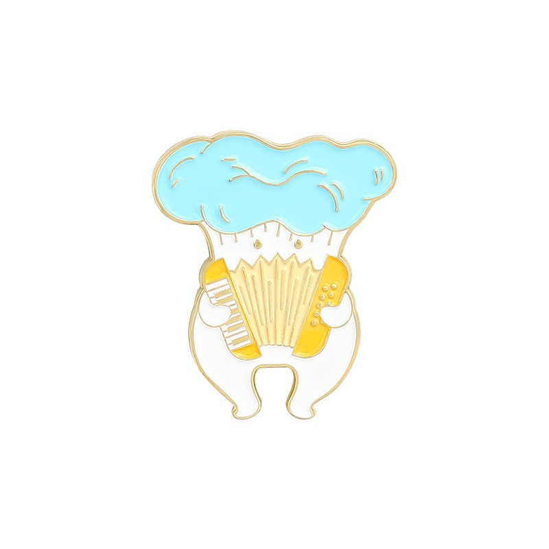 Picture of Cartoon cute 21 mushroom suit mushroom man and frog alloy brooch suit cute anti-light badge