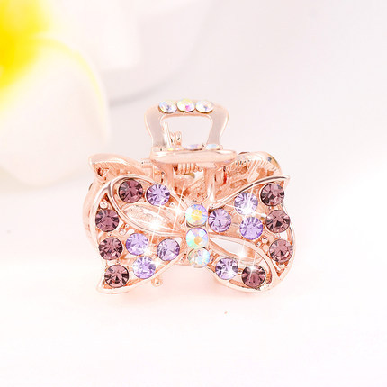 Picture of New small size Grab Clip Hair Clip Hair Clip Adult Bangs Hair Clip Children Top Clip Electroplated Rhinestone Elegant Hair Accessories Headdress