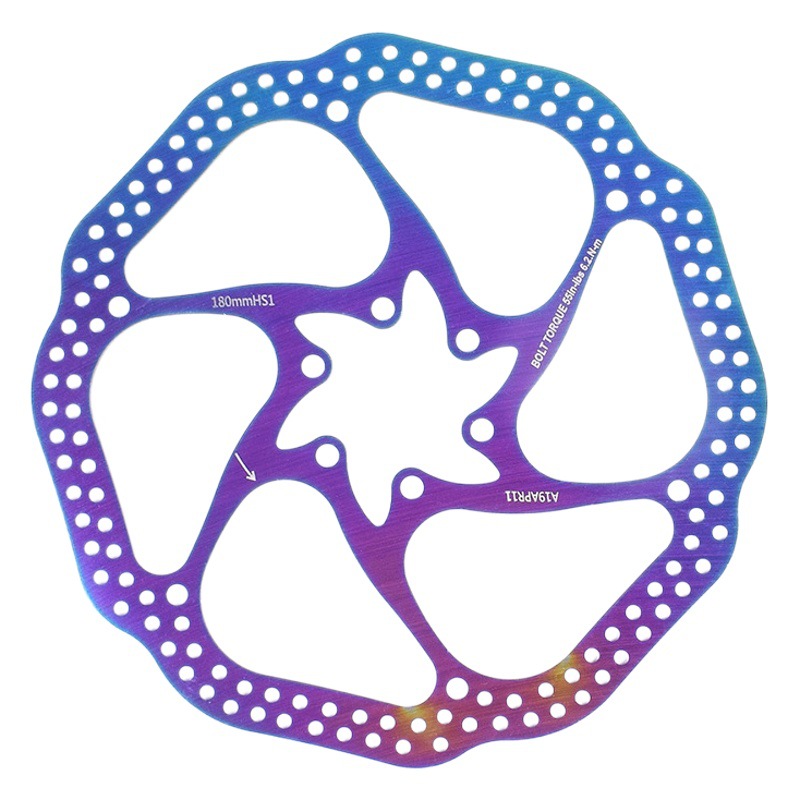 JEDERLO bicycle disc HS1/160/G3/180 colorful mountain bike hollow disc six nail brake pads