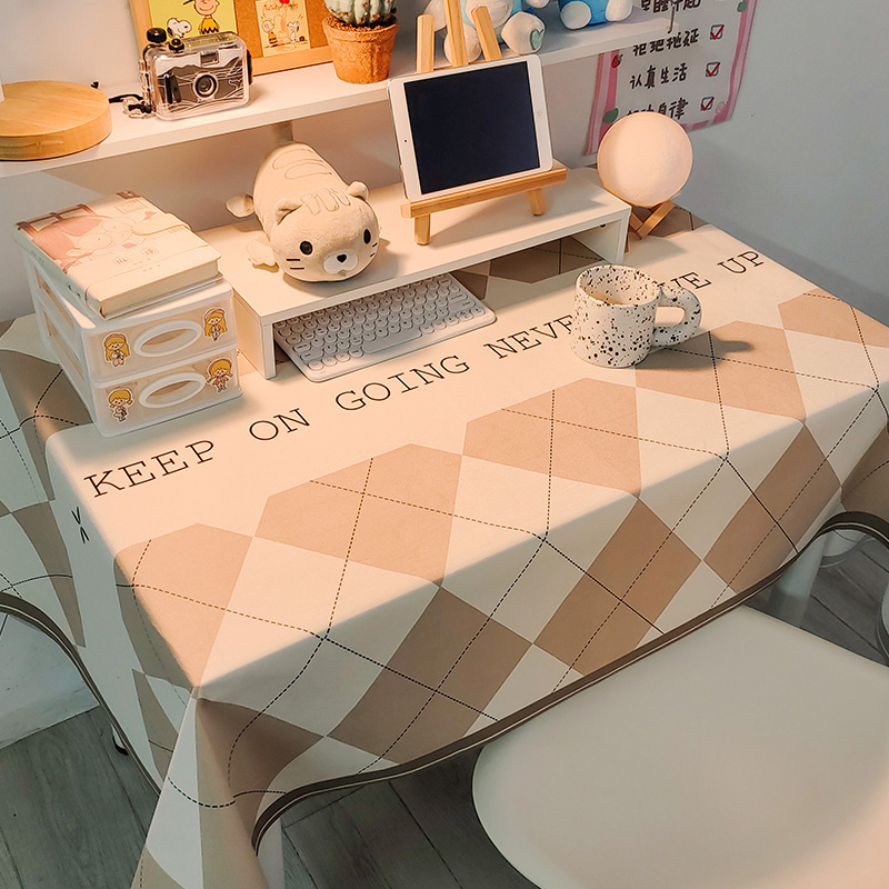 Picture of Checkerboard Tablecloth Ins Style Popular Photo Student Desk Dormitory Decoration Coffee Table Dustproof Picnic Stall Cloth