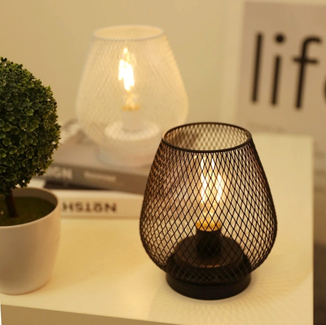 Ambient Light, Household Iron Wire Mesh Led Table Lamp, Study Night Light, Simple and Cozy Bedroom Student Lighting