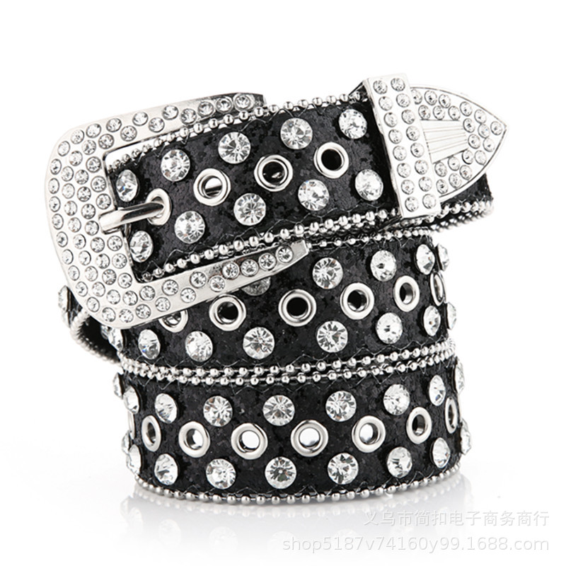 New Belt Wholesale Women's Rhinestone Wide Belt Rhinestone Inlaid Decoration Fashion Versatile Jeans Street Belt