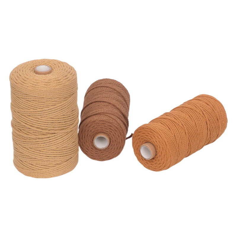 Spot wholesale 3mm diameter solid color string handmade gift decoration beam cotton rope tag tapestry cotton rope