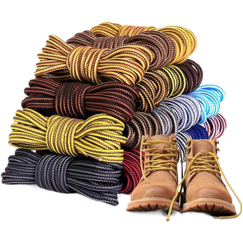 Striped round shoelace Martin boots shoelace military boots casual British leather shoes black and white personality wholesale factory