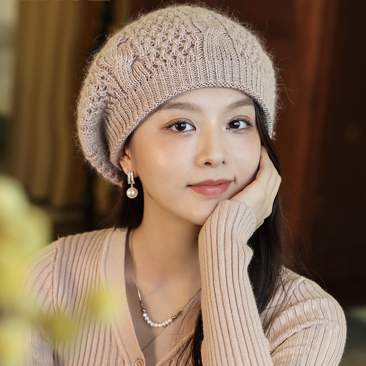 Hat women autumn and winter Bailey fashion Western style winter ladies explosions knitted wool spring and autumn Baotou pile hat wholesale