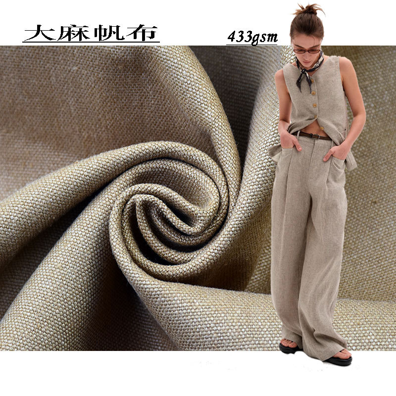 Spring and Autumn Thickened Hemp Canvas 433g Pure Hemp Clothing Shoes Hemp Fabric