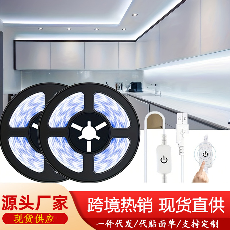 Adjustable touch sensing cold white warm LED strip light 2835 indoor lighting bare board Flexible lamp mirror lighting
