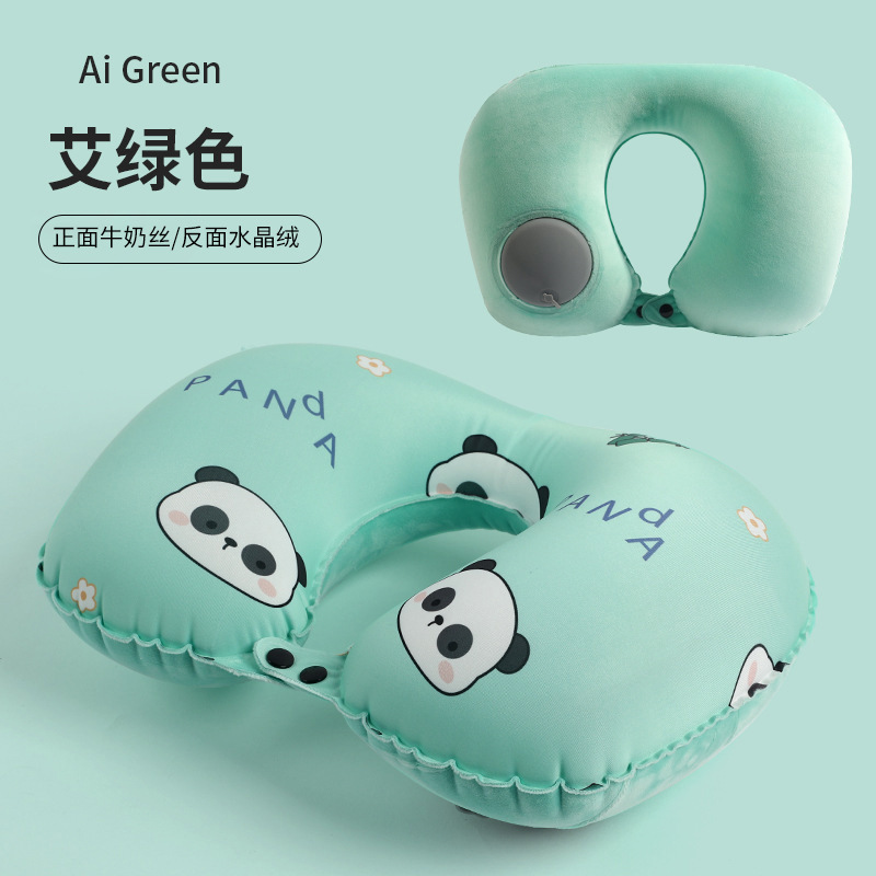 Picture of Inflatable U-shaped Pillow Cool Pressing Inflatable Pillow Travel Portable Neck Pillow Travel Sanbao Storage Pillow for Airplane