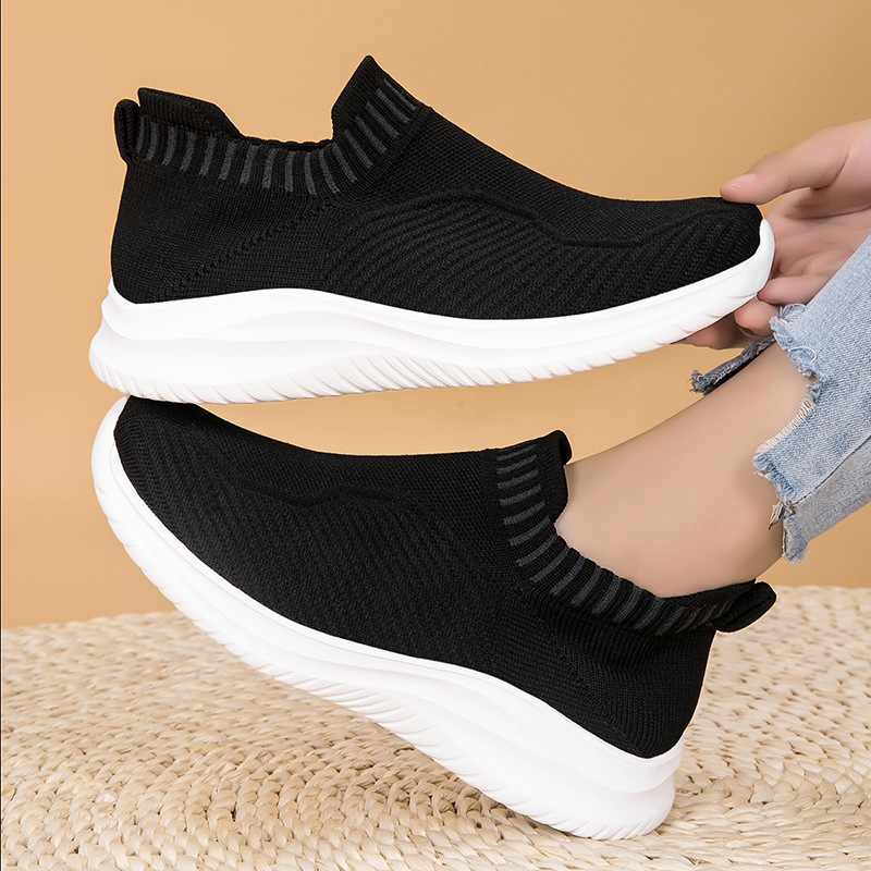 Picture of Cross-border plus size new socks shoes summer walking casual women's shoes breathable fly woven running sneaker lazy feet